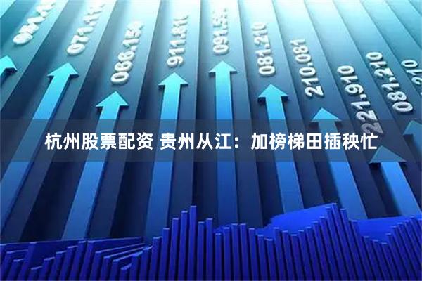 杭州股票配资 贵州从江：加榜梯田插秧忙